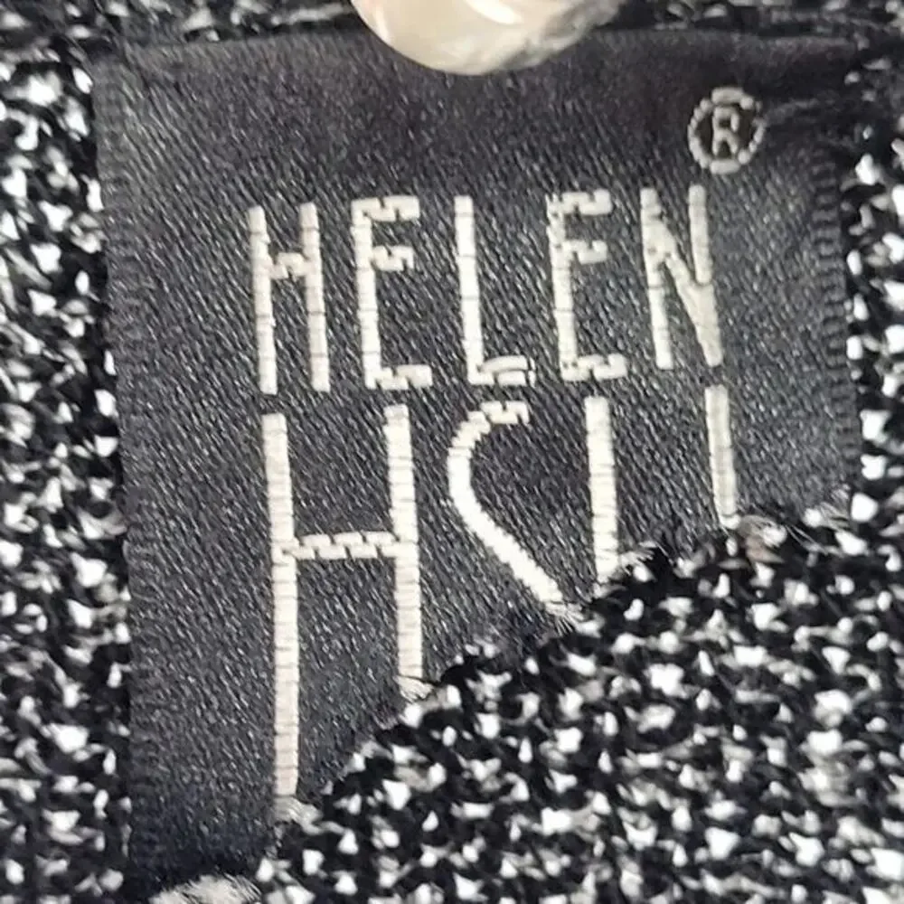 Helen HSU N.Y. Vintage Gray Speckled Knit Button Cowl Neck‎ Lagenlook Sweater